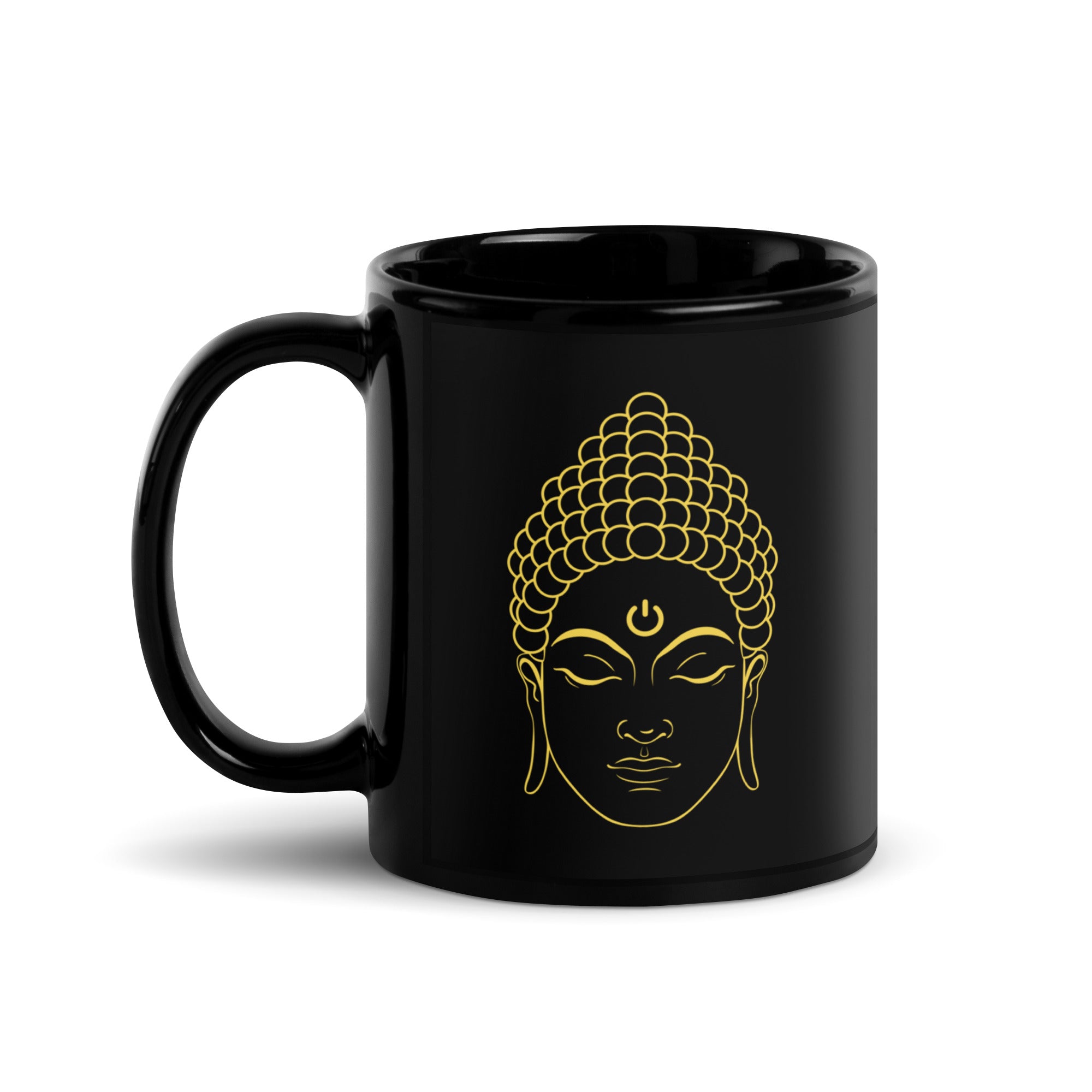 Buddhism Buddha Power Black Glossy Mug-Teelime | shirts-hoodies-mugs