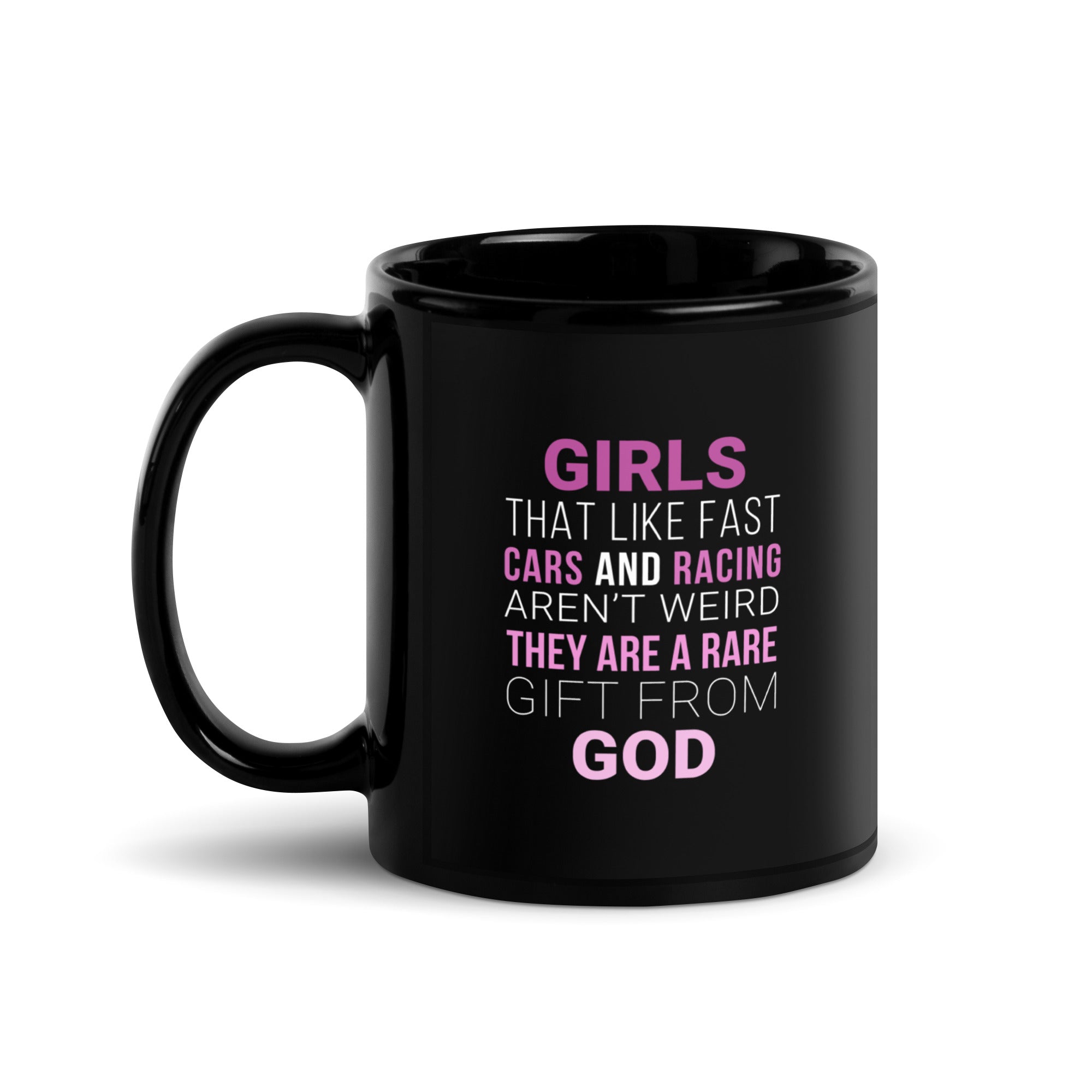 Drag Racing Girls Black Glossy Mug-Teelime | shirts-hoodies-mugs