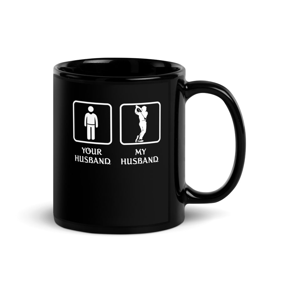 Golf Player - Your husband My husband Black Glossy Mug-Teelime | shirts-hoodies-mugs