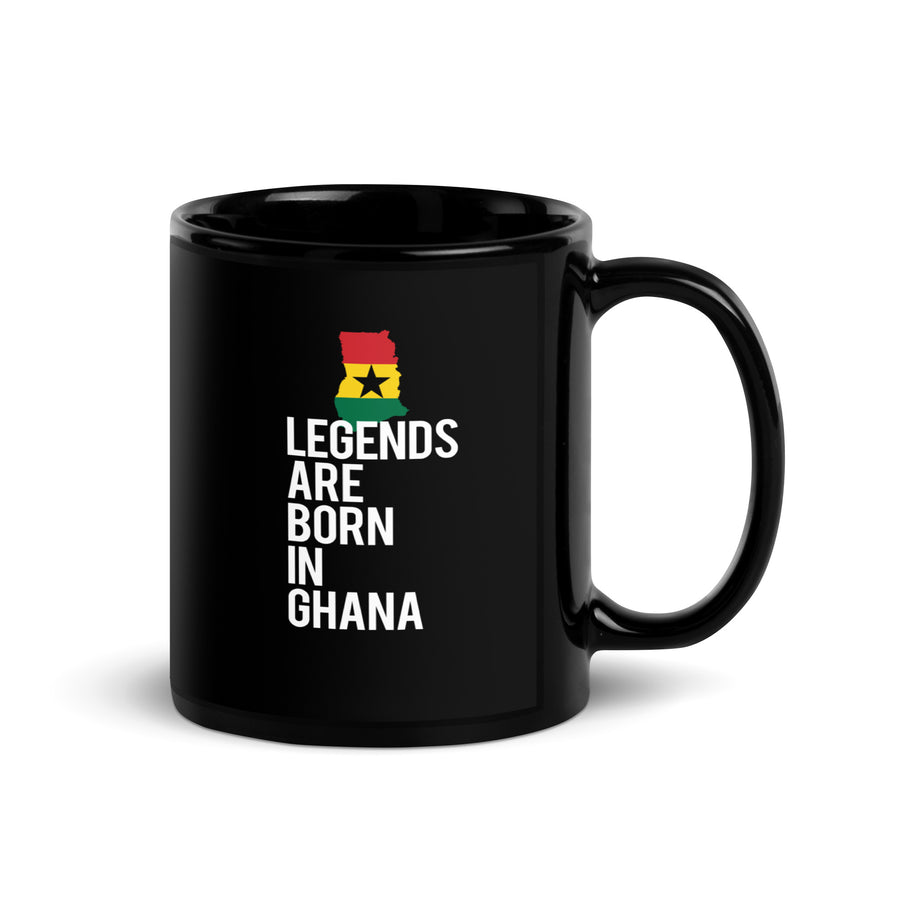 Legends are born in Ghana Black Glossy Mug-Teelime | shirts-hoodies-mugs