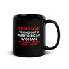 Caution Pissing Off A Puerto Rican Woman May Cause Severe Bodily Harm Black Glossy Mug-Teelime | shirts-hoodies-mugs
