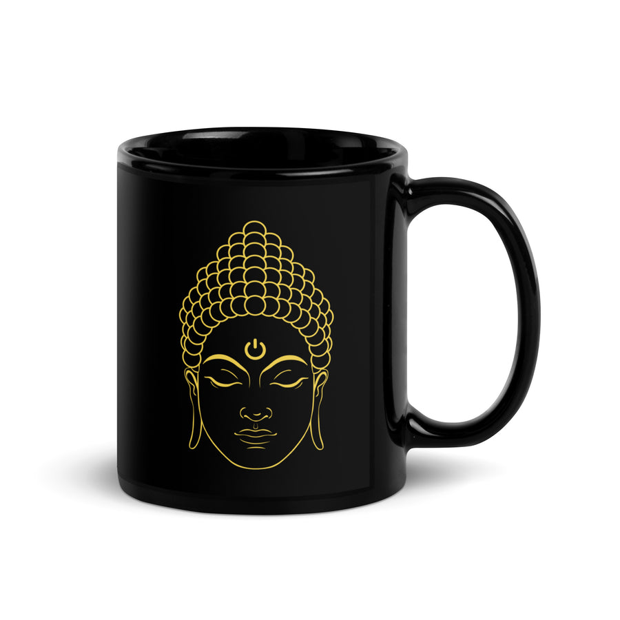 Buddhism Buddha Power Black Glossy Mug-Teelime | shirts-hoodies-mugs