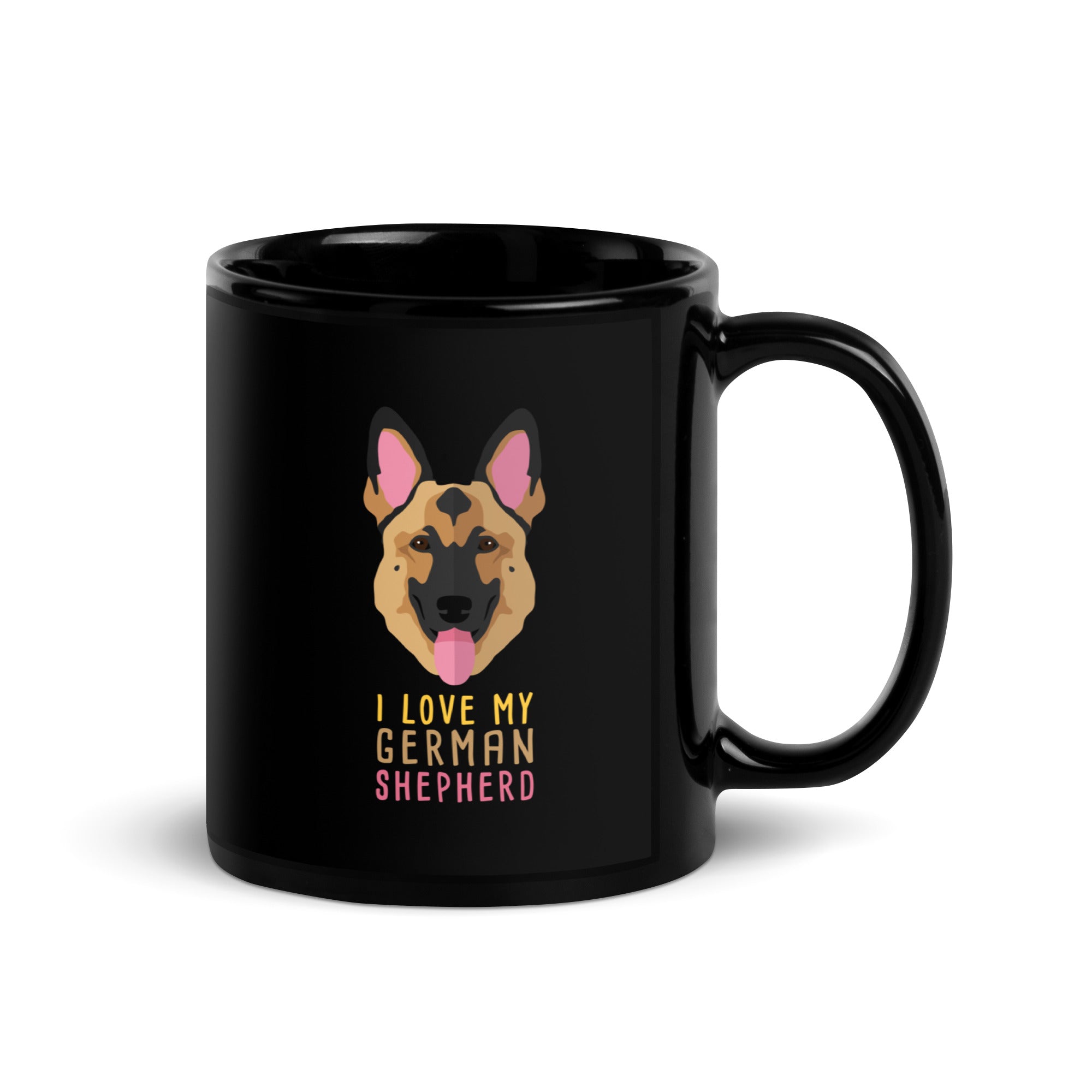 I love my German Shepherd Black Glossy Mug-Teelime | shirts-hoodies-mugs