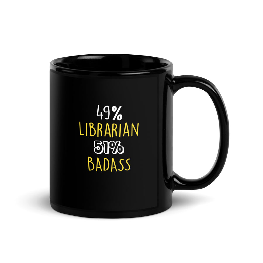 49% Librarian 51% Badass Black Glossy Mug-Teelime | shirts-hoodies-mugs