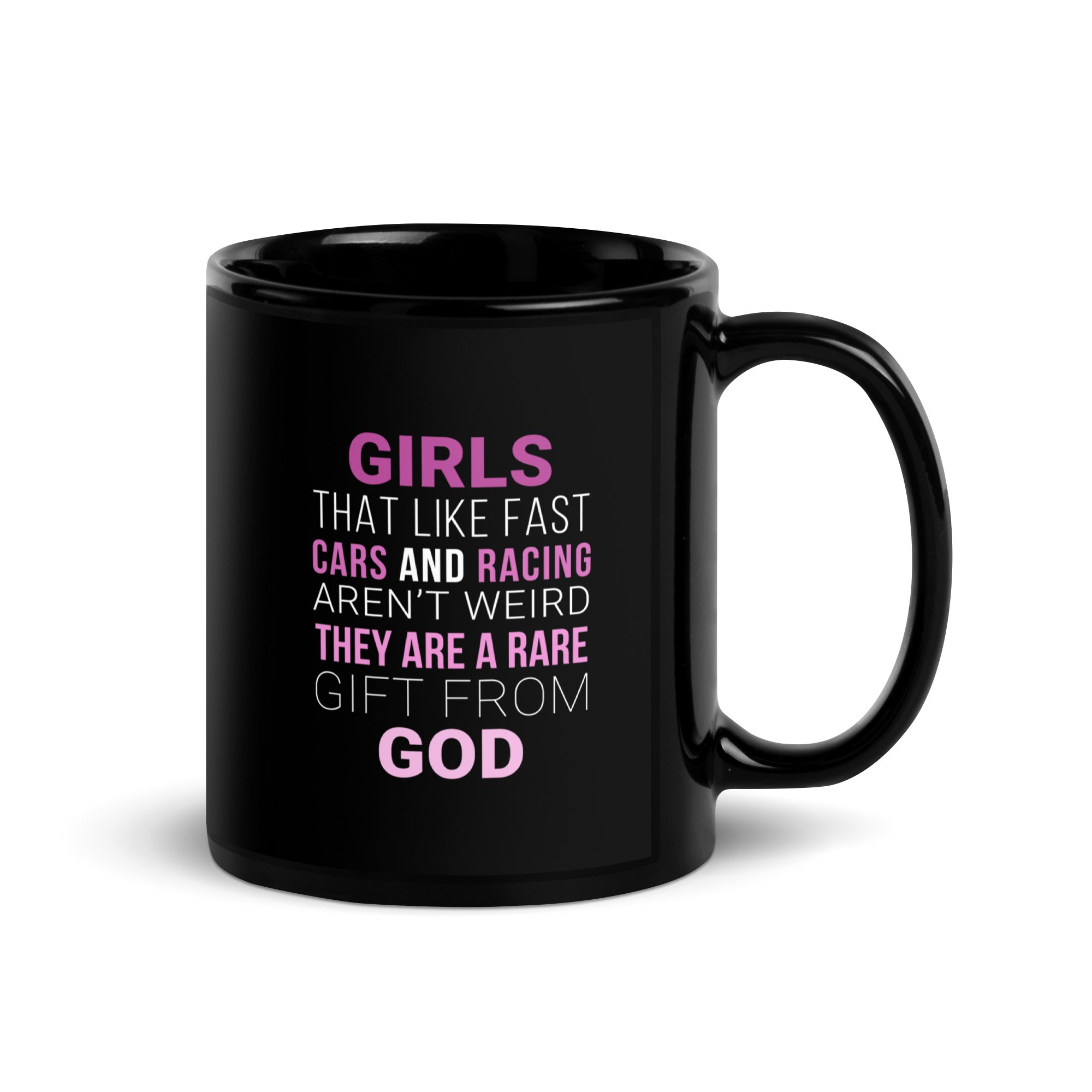 Drag Racing Girls Black Glossy Mug-Teelime | shirts-hoodies-mugs