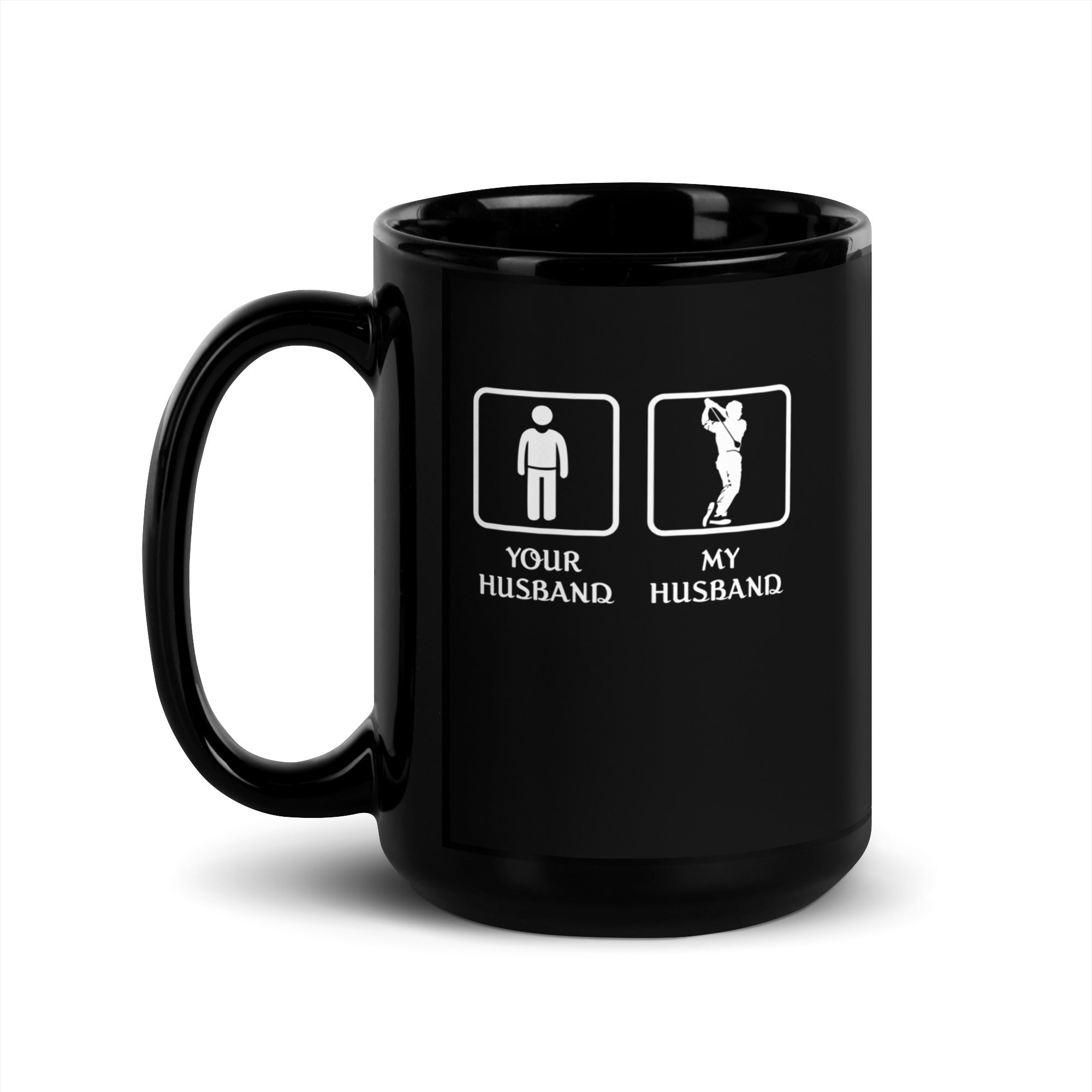 Golf Player - Your husband My husband Black Glossy Mug-Teelime | shirts-hoodies-mugs