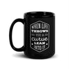 Motorcycle When life throws you a curve lean into it Black Glossy Mug-Teelime | shirts-hoodies-mugs