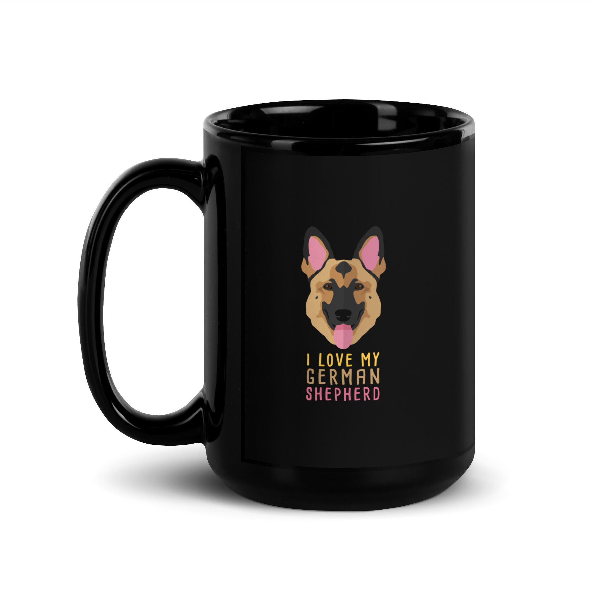 I love my German Shepherd Black Glossy Mug-Teelime | shirts-hoodies-mugs