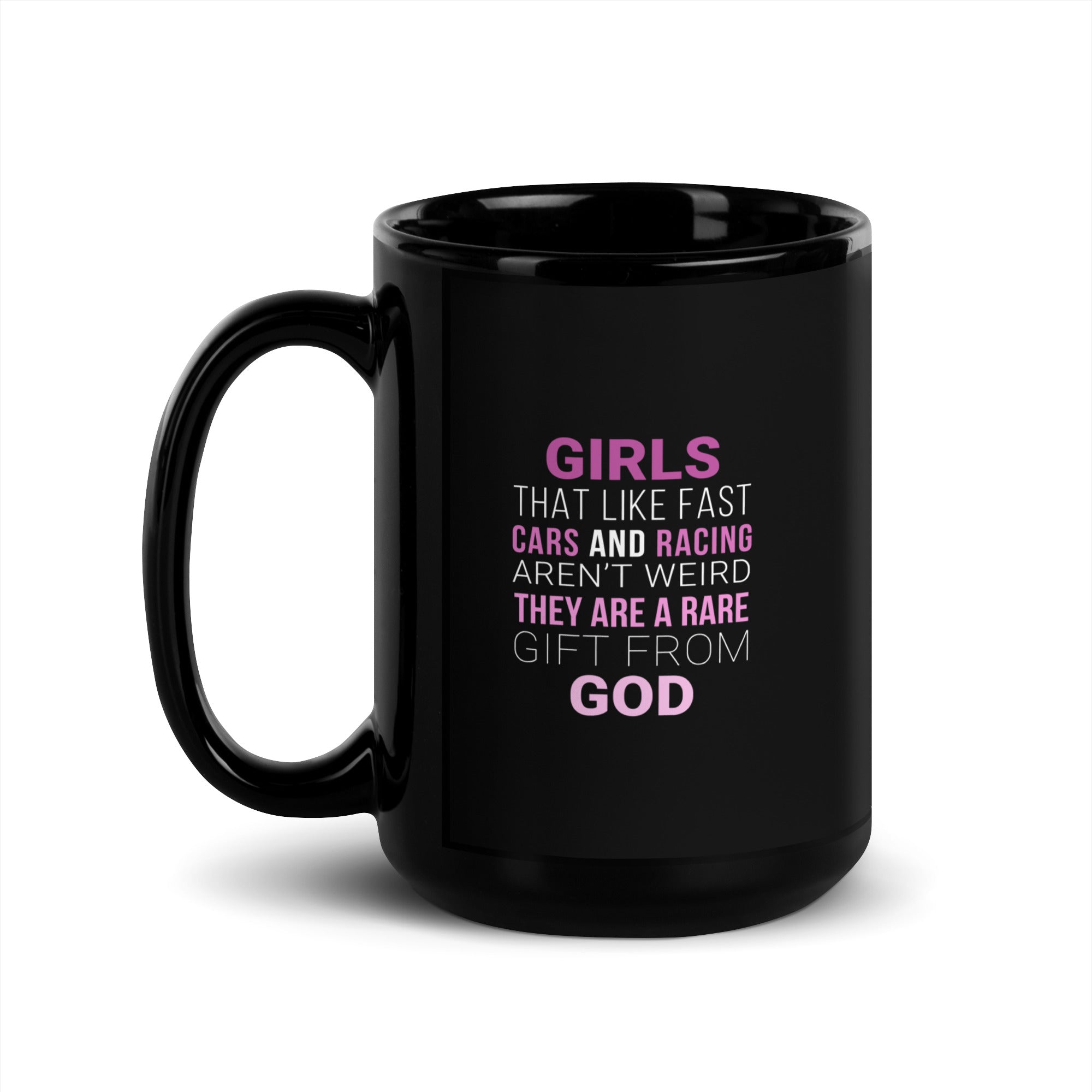 Drag Racing Girls Black Glossy Mug-Teelime | shirts-hoodies-mugs