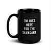 Yoga I'm just here for the Savasana Black Glossy Mug-Teelime | shirts-hoodies-mugs