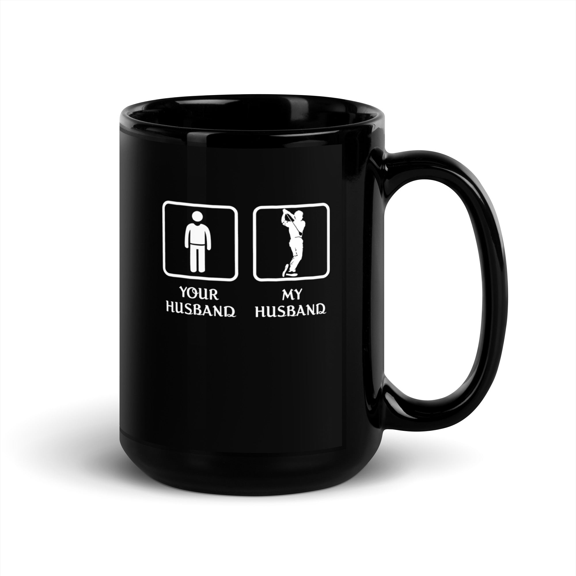 Golf Player - Your husband My husband Black Glossy Mug-Teelime | shirts-hoodies-mugs