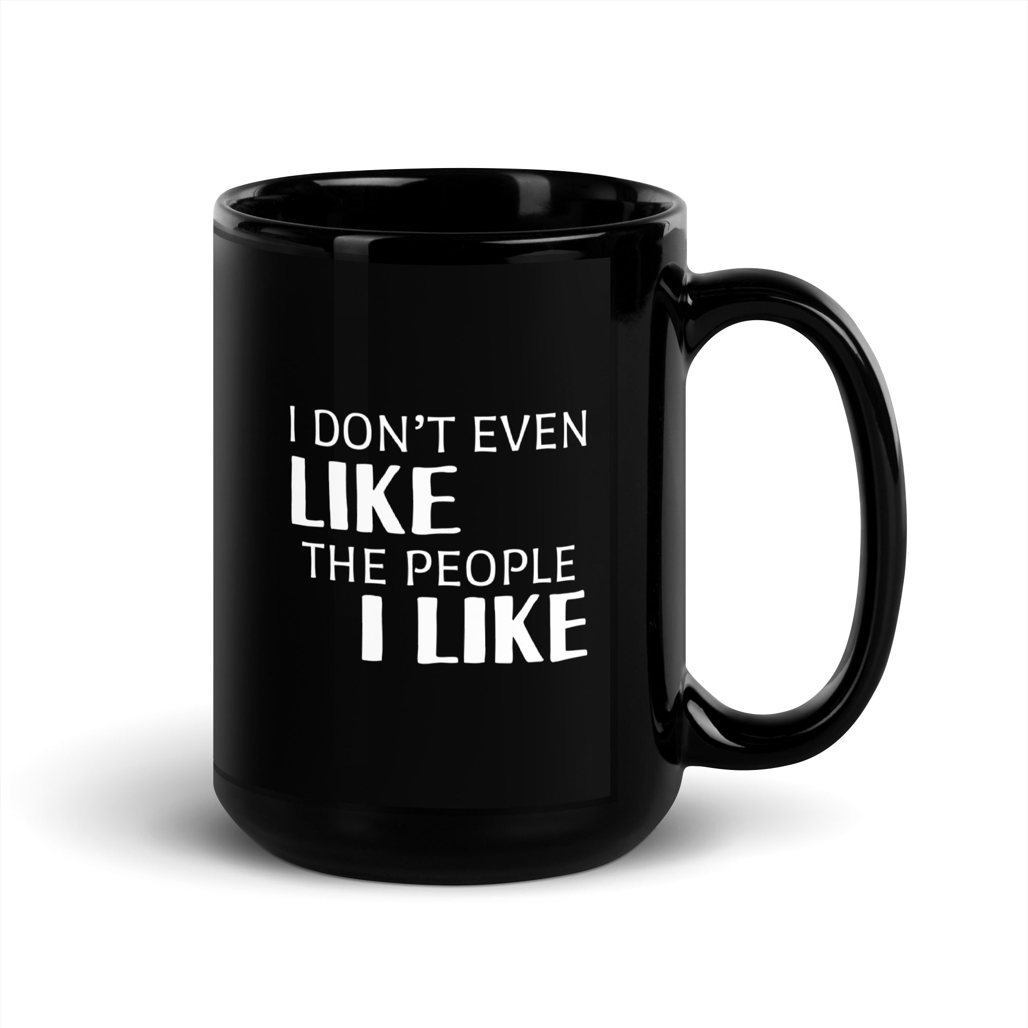 Introverts I Don't Even Like The People I Like Black Glossy Mug-Teelime | shirts-hoodies-mugs