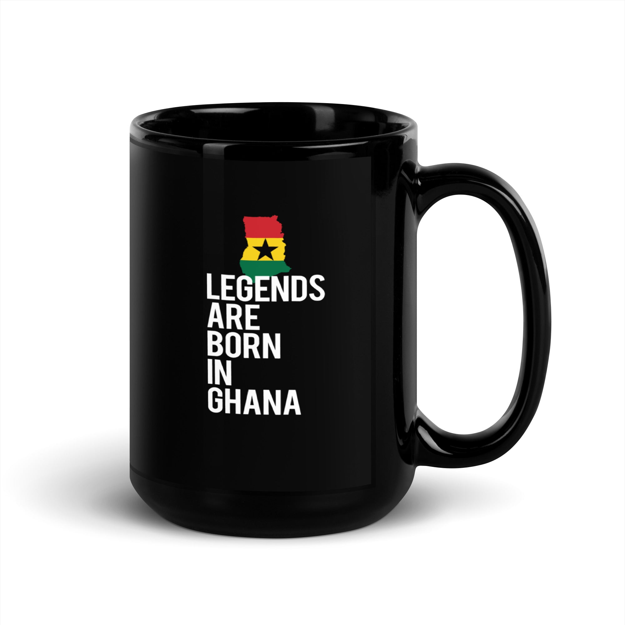 Legends are born in Ghana Black Glossy Mug-Teelime | shirts-hoodies-mugs