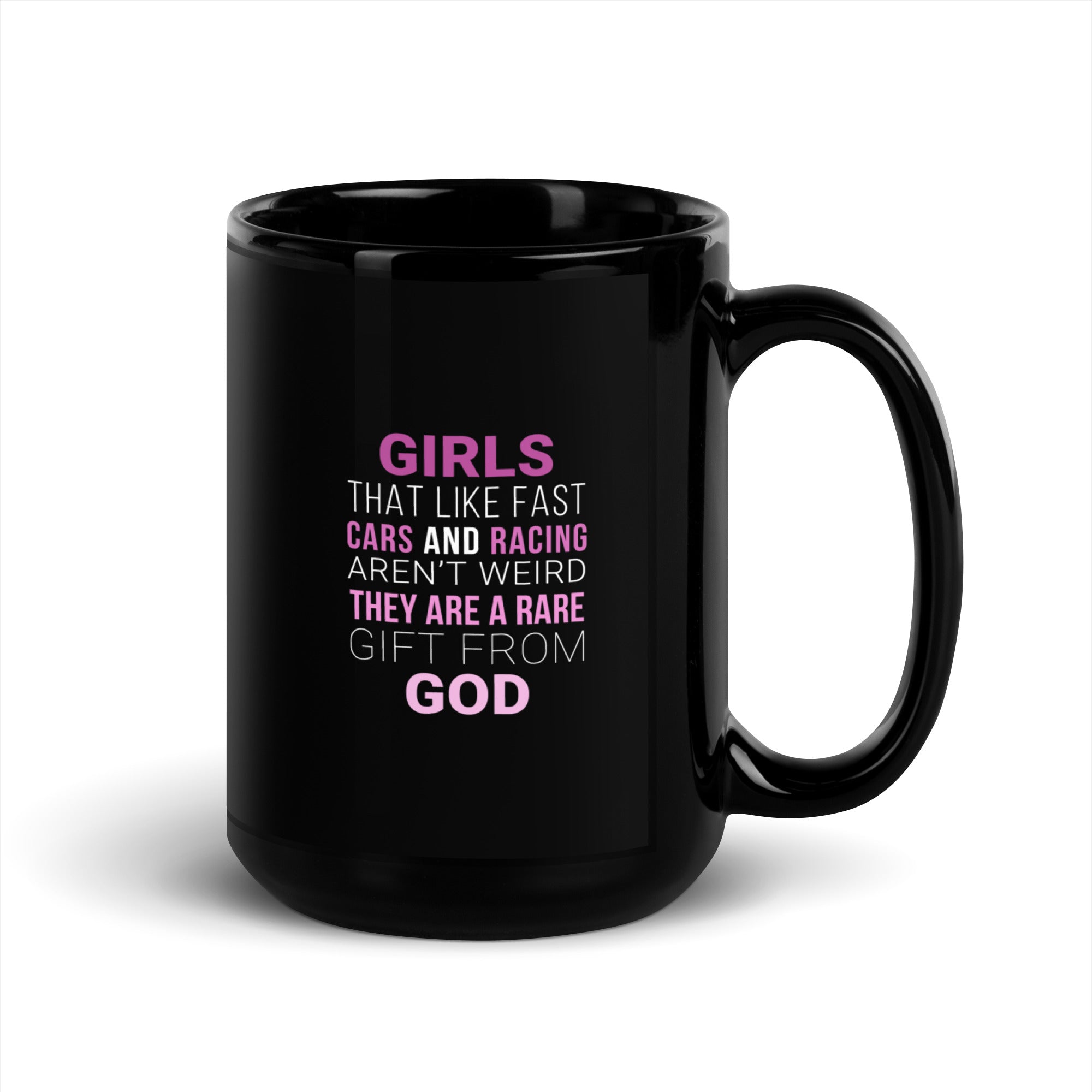 Drag Racing Girls Black Glossy Mug-Teelime | shirts-hoodies-mugs