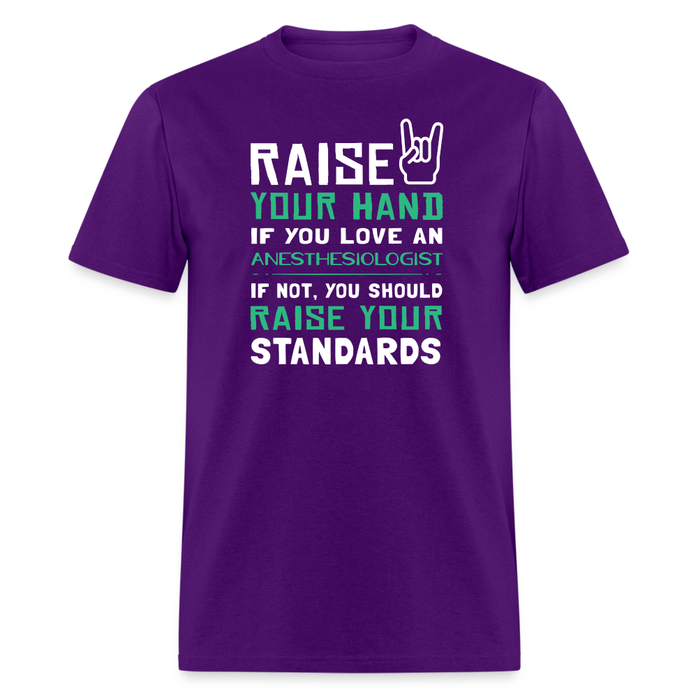 Raise your hand if you love Anesthesiologist Unisex Classic T-Shirt-Unisex Classic T-Shirt | Fruit of the Loom 3930-Teelime | shirts-hoodies-mugs