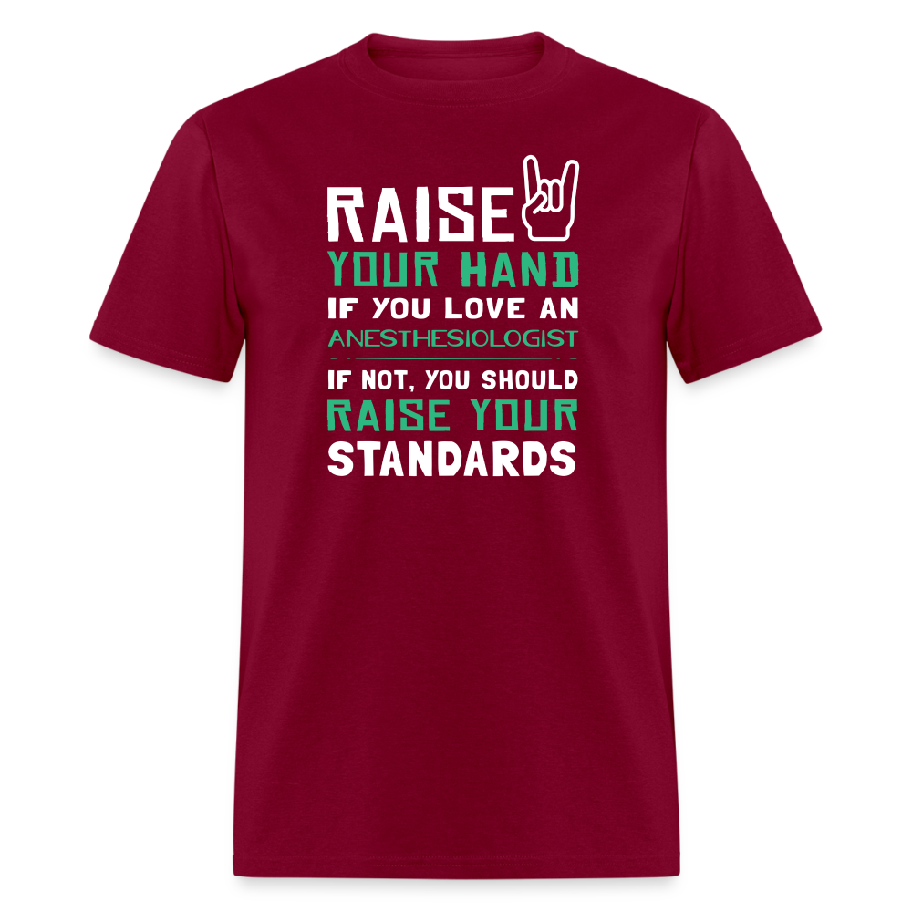 Raise your hand if you love Anesthesiologist Unisex Classic T-Shirt-Unisex Classic T-Shirt | Fruit of the Loom 3930-Teelime | shirts-hoodies-mugs