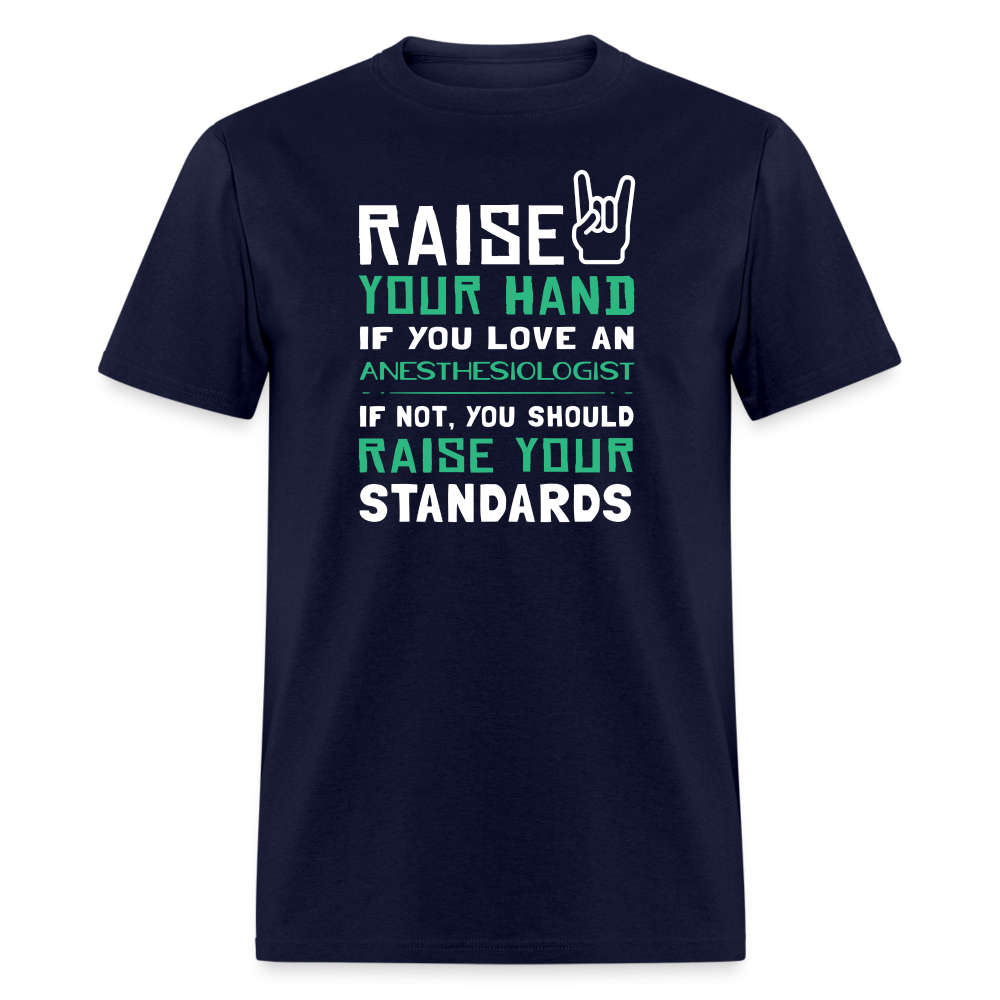 Raise your hand if you love Anesthesiologist Unisex Classic T-Shirt-Unisex Classic T-Shirt | Fruit of the Loom 3930-Teelime | shirts-hoodies-mugs