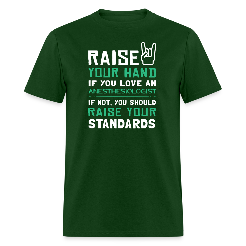 Raise your hand if you love Anesthesiologist Unisex Classic T-Shirt-Unisex Classic T-Shirt | Fruit of the Loom 3930-Teelime | shirts-hoodies-mugs