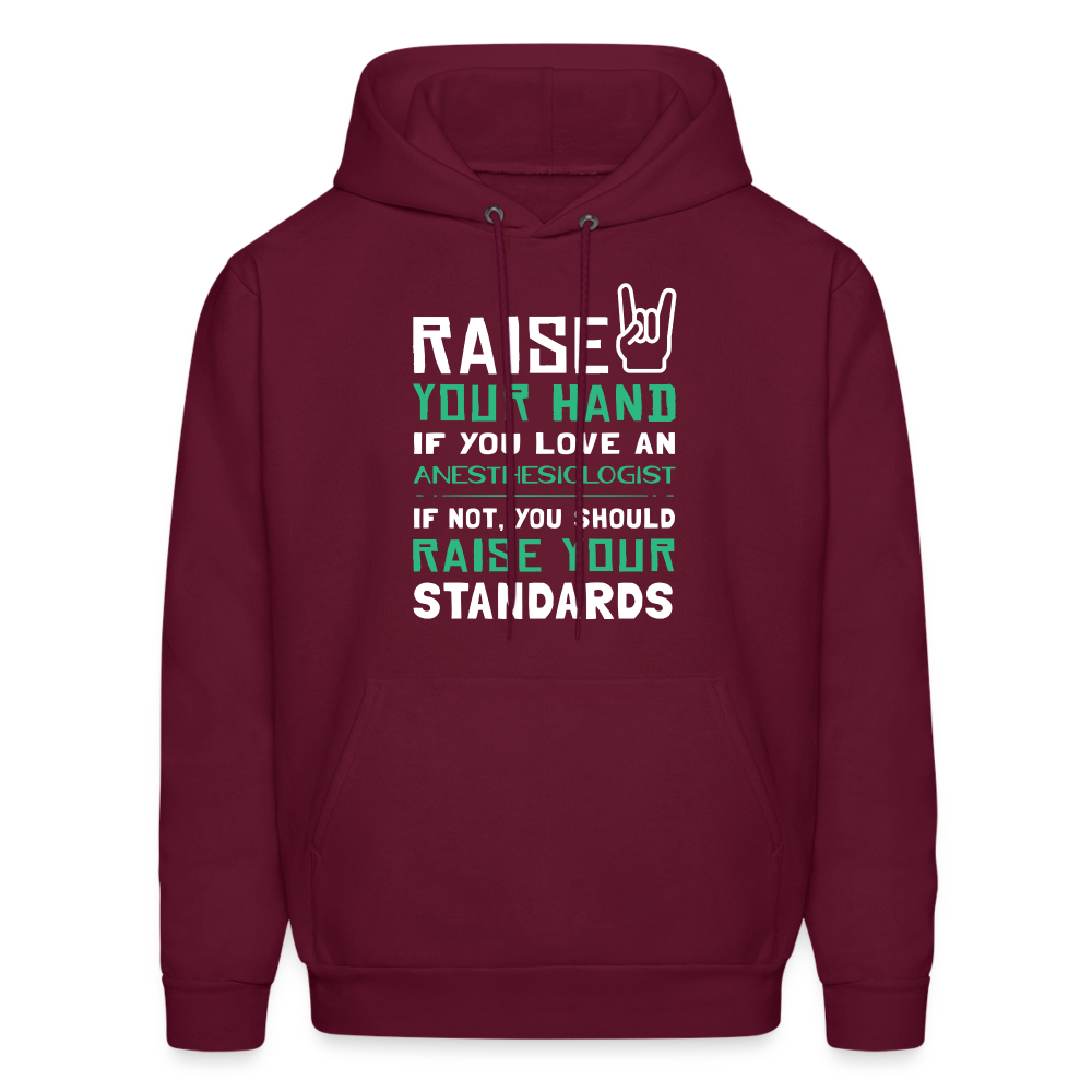 Raise your hand if you love Anesthesiologist Men's Hoodie-Men's Hoodie | Hanes P170-Teelime | shirts-hoodies-mugs