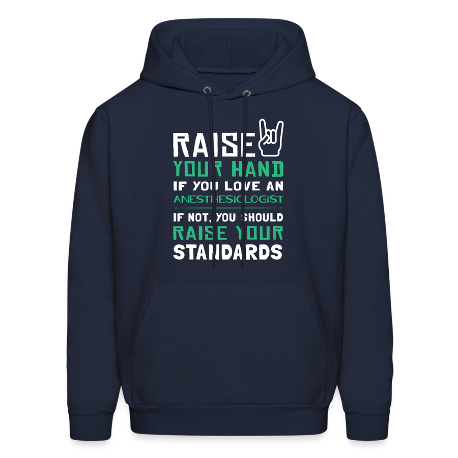 Raise your hand if you love Anesthesiologist Men's Hoodie-Men's Hoodie | Hanes P170-Teelime | shirts-hoodies-mugs