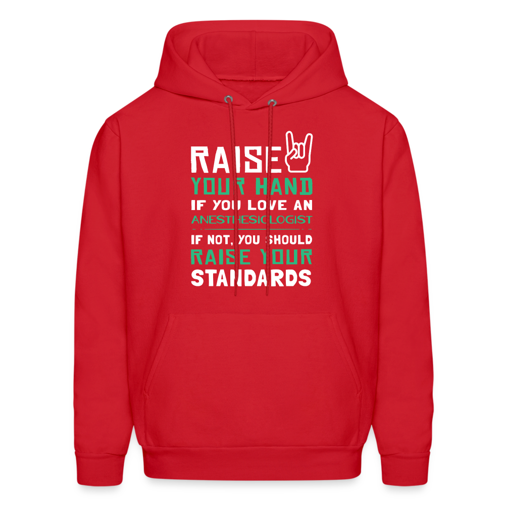 Raise your hand if you love Anesthesiologist Men's Hoodie-Men's Hoodie | Hanes P170-Teelime | shirts-hoodies-mugs