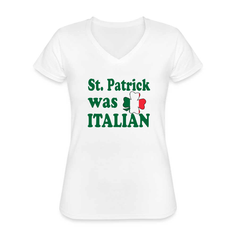 St. Patrick was Italian Women's V-Neck T-Shirt-Women's V-Neck T-Shirt | Fruit of the Loom L39VR-Teelime | shirts-hoodies-mugs