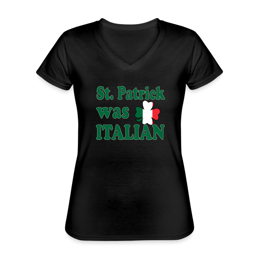 St. Patrick was Italian Women's V-Neck T-Shirt-Women's V-Neck T-Shirt | Fruit of the Loom L39VR-Teelime | shirts-hoodies-mugs