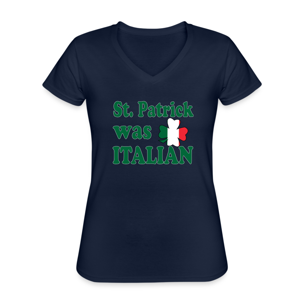 St. Patrick was Italian Women's V-Neck T-Shirt-Women's V-Neck T-Shirt | Fruit of the Loom L39VR-Teelime | shirts-hoodies-mugs