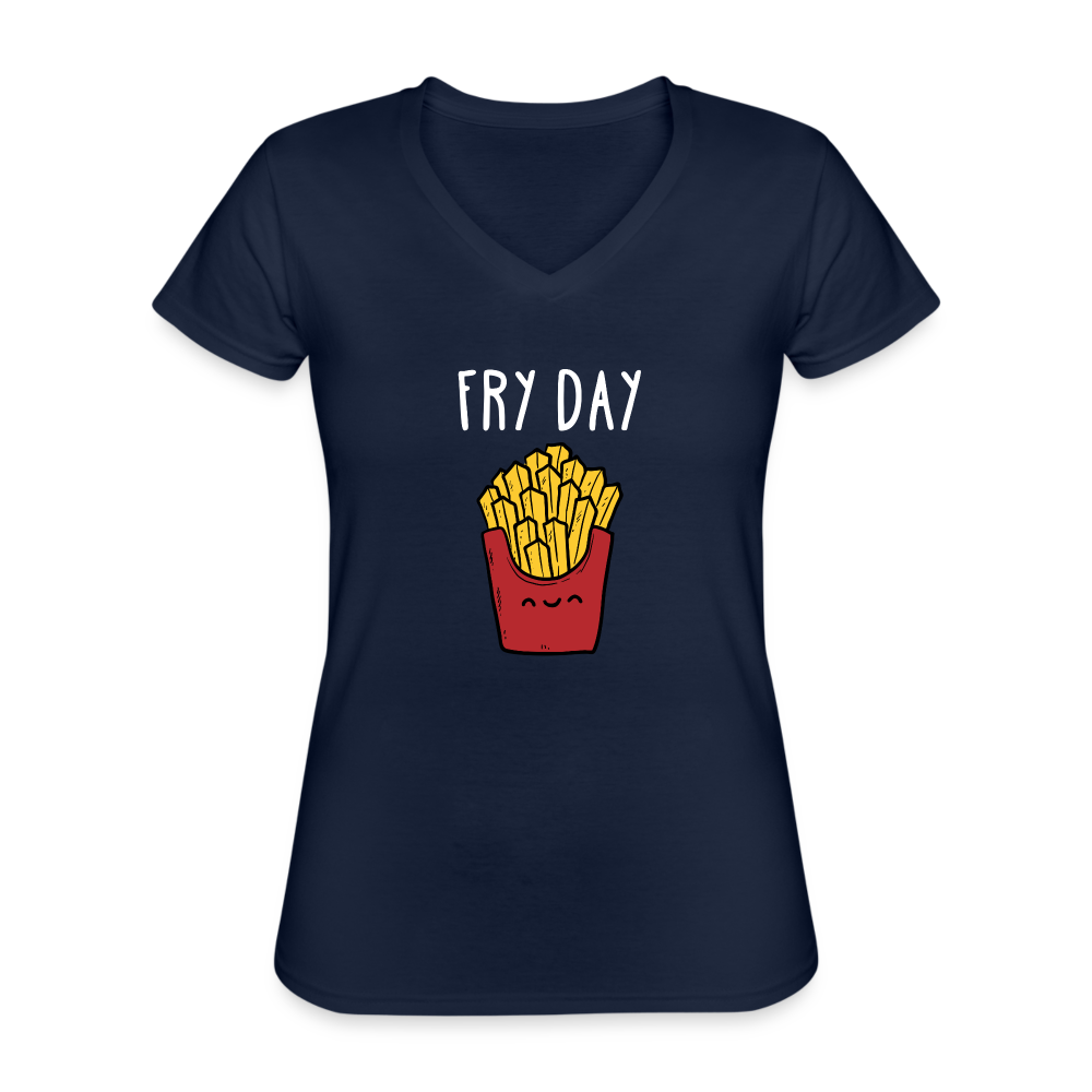 Fry Day Women's V-Neck T-Shirt-Women's V-Neck T-Shirt | Fruit of the Loom L39VR-Teelime | shirts-hoodies-mugs