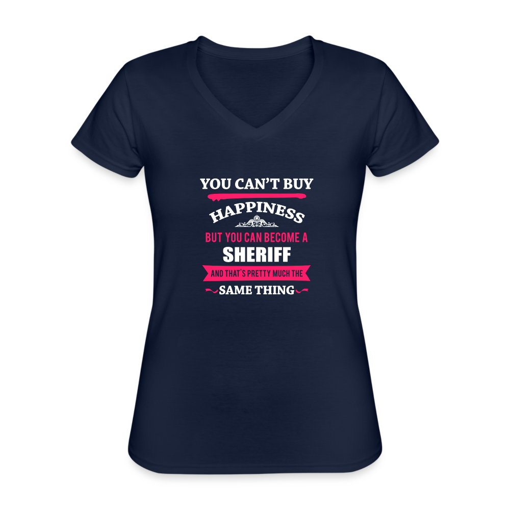 You can't buy happiness but you can become a Sheriff and that's pretty much the same thing Women's V-Neck T-Shirt-Women's V-Neck T-Shirt | Fruit of the Loom L39VR-Teelime | shirts-hoodies-mugs