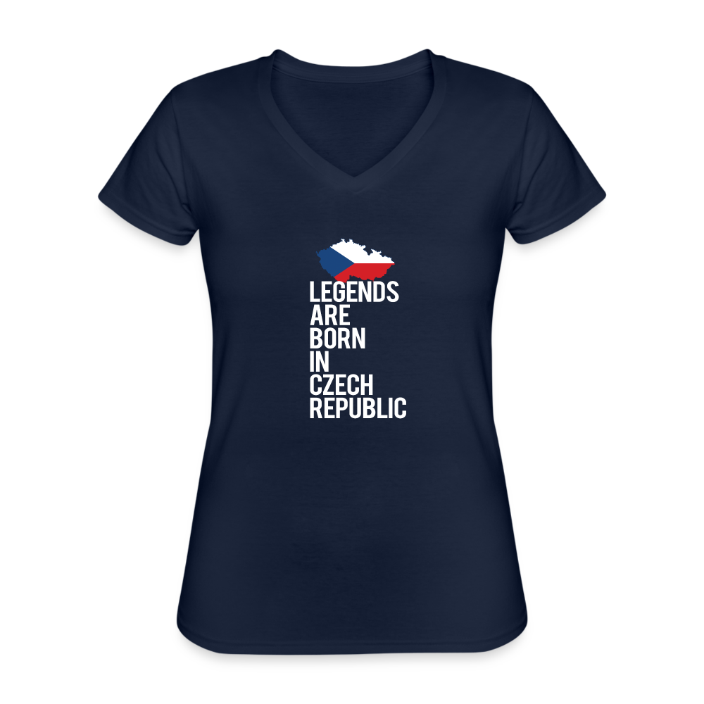 Legends are born in Czech Republic Women's V-Neck T-Shirt-Women's V-Neck T-Shirt | Fruit of the Loom L39VR-Teelime | shirts-hoodies-mugs