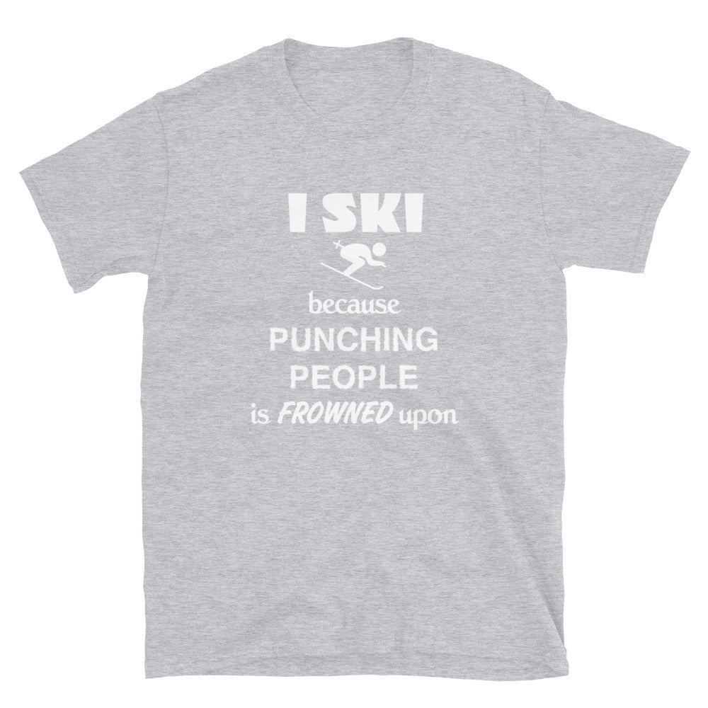 I ski because punching people is frowned upon Unisex T-Shirt-Teelime | shirts-hoodies-mugs