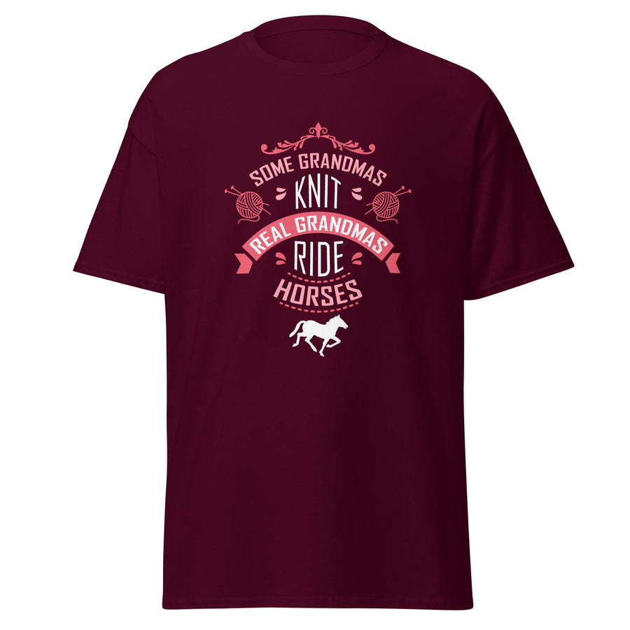 Some Grandmas knit Real Grandmas ride Horses Unisex T-Shirt-Teelime | shirts-hoodies-mugs