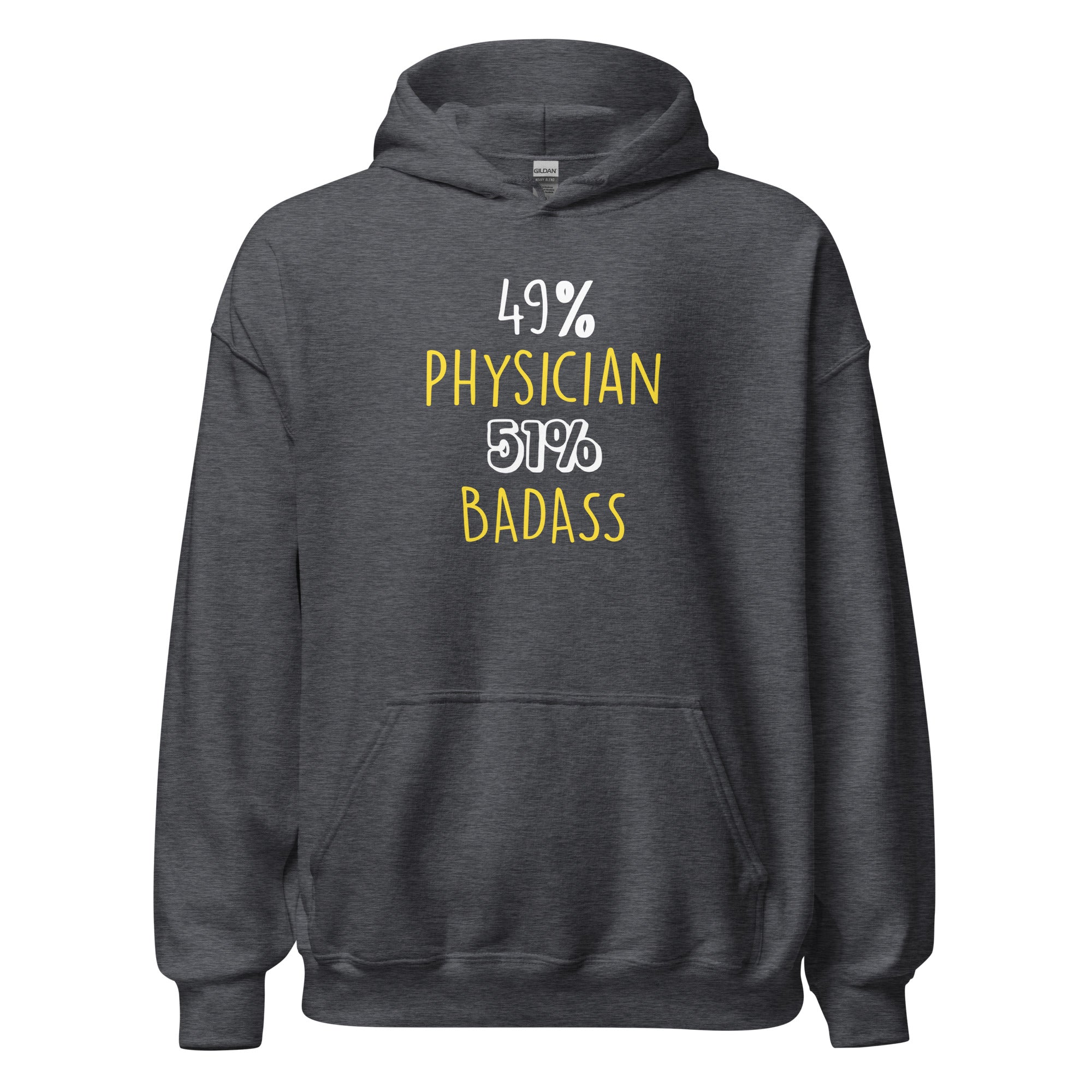 Physician Shirt - 49% Physician 51% Badass Unisex Hoodie-Teelime | shirts-hoodies-mugs