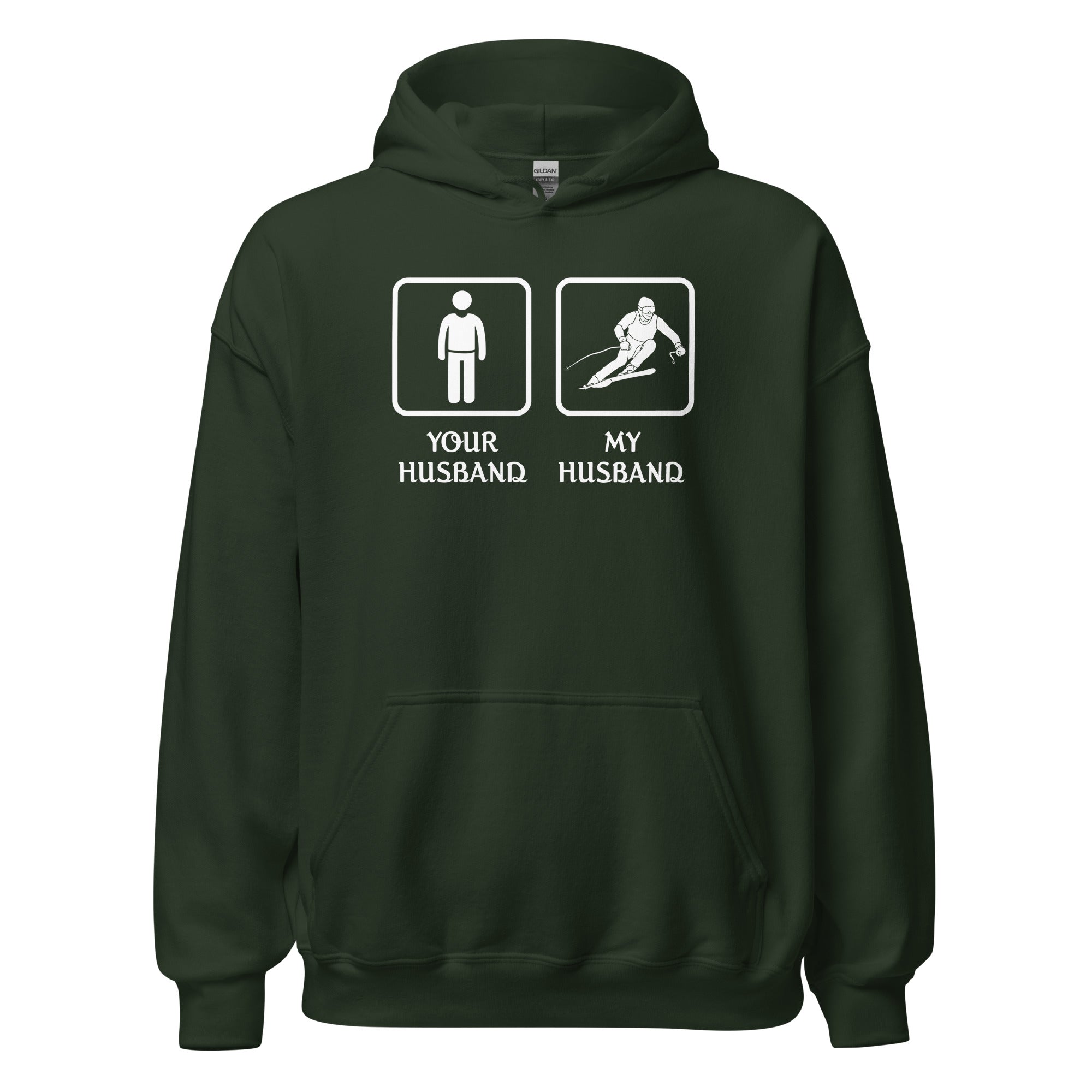 Skiing - Your husband My husband, Unisex Hoodie-Teelime | shirts-hoodies-mugs
