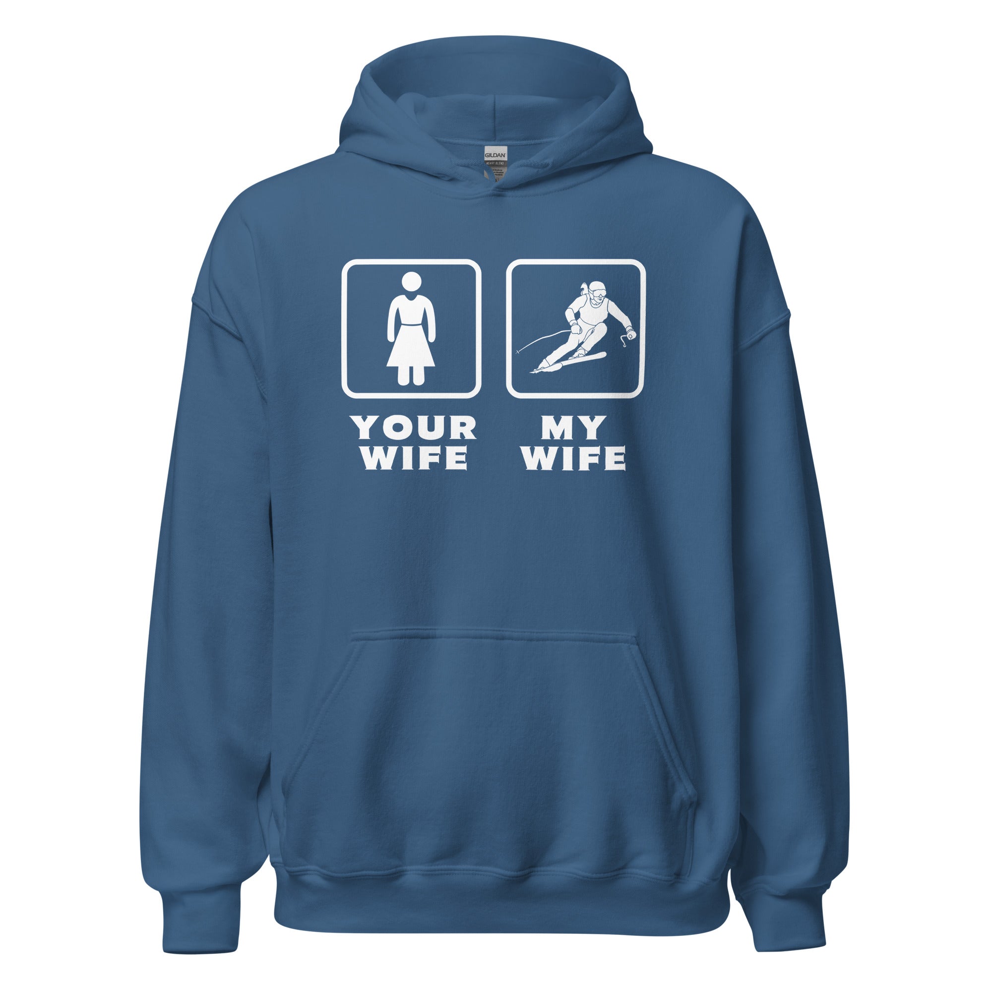 Skiing - Your wife My wife Unisex Hoodie-Teelime | shirts-hoodies-mugs