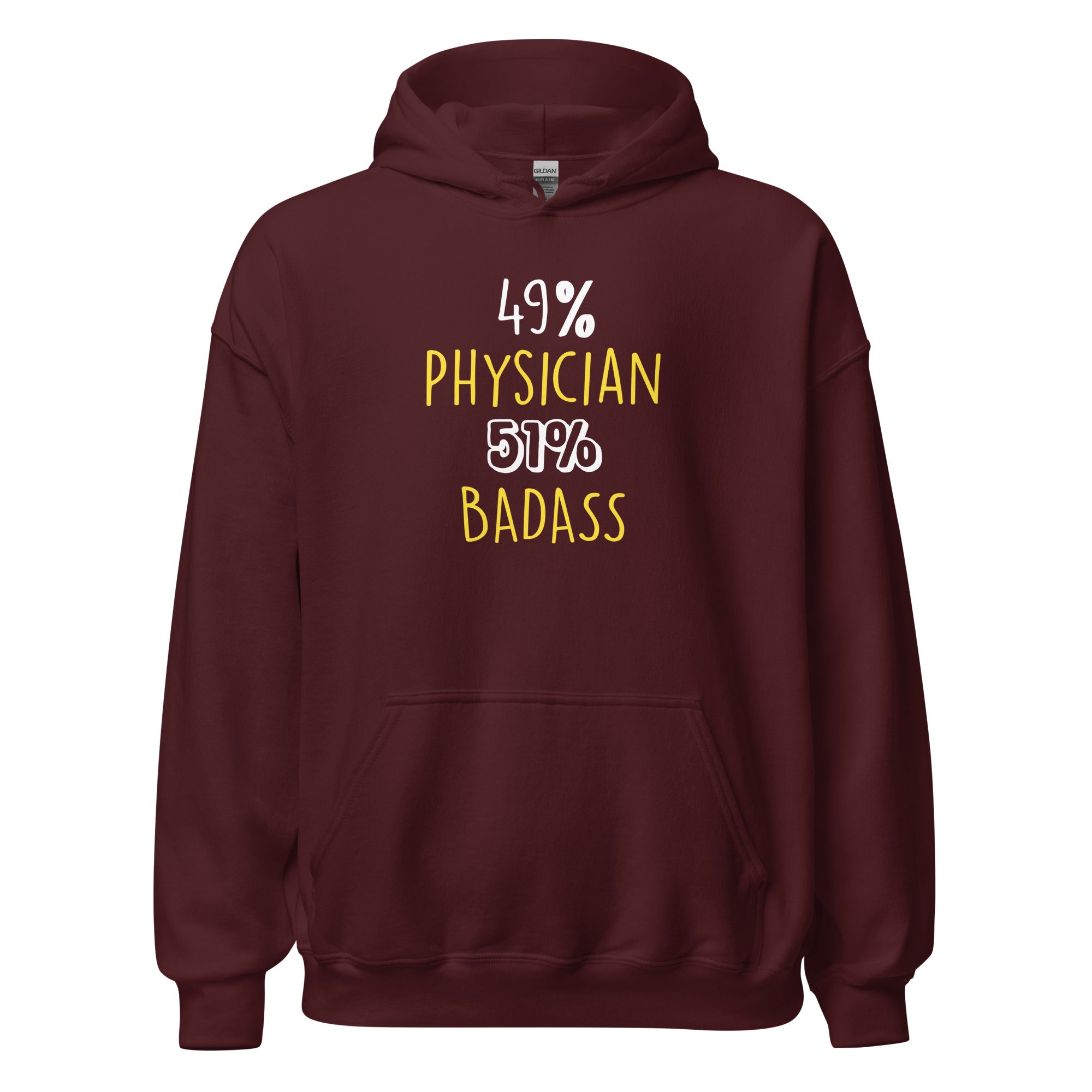 Physician Shirt - 49% Physician 51% Badass Unisex Hoodie-Teelime | shirts-hoodies-mugs