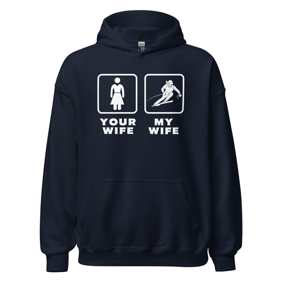 Skiing - Your wife My wife Unisex Hoodie-Teelime | shirts-hoodies-mugs