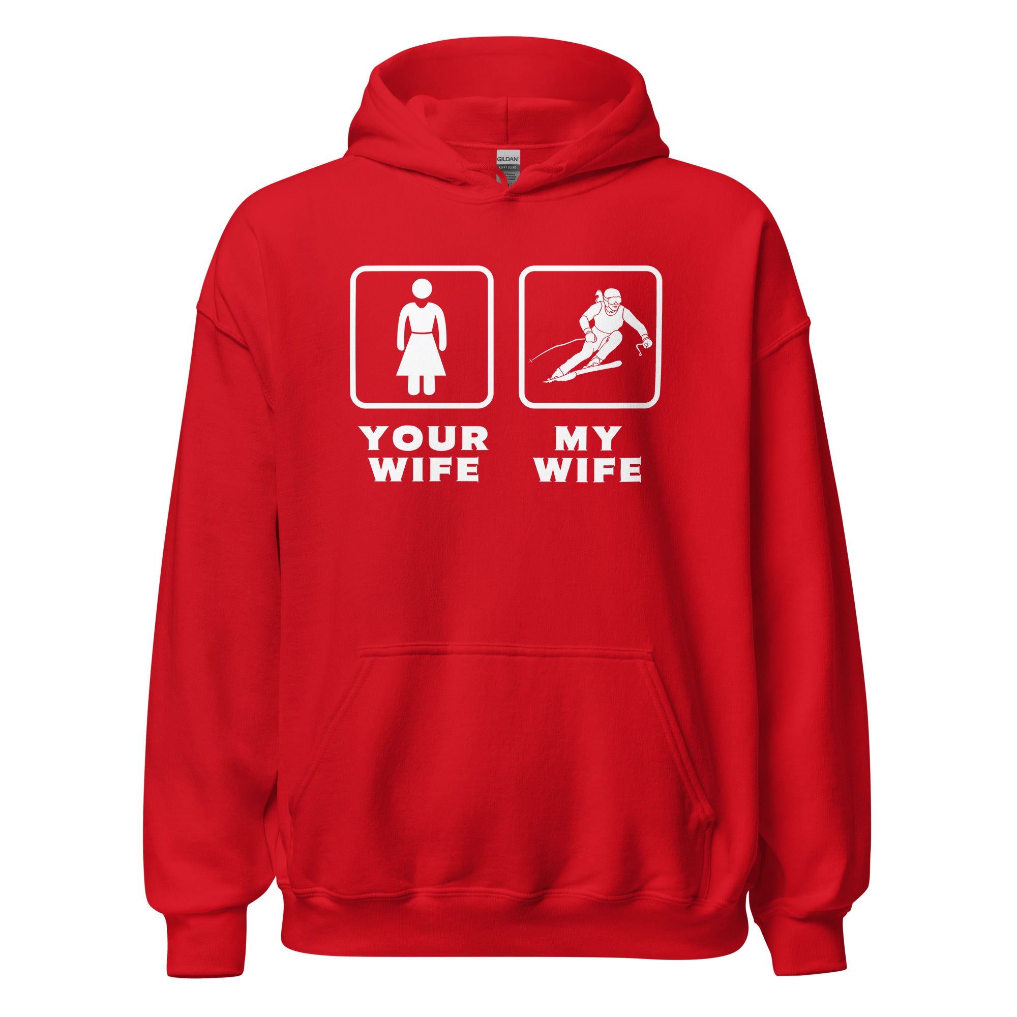 Skiing - Your wife My wife Unisex Hoodie-Teelime | shirts-hoodies-mugs