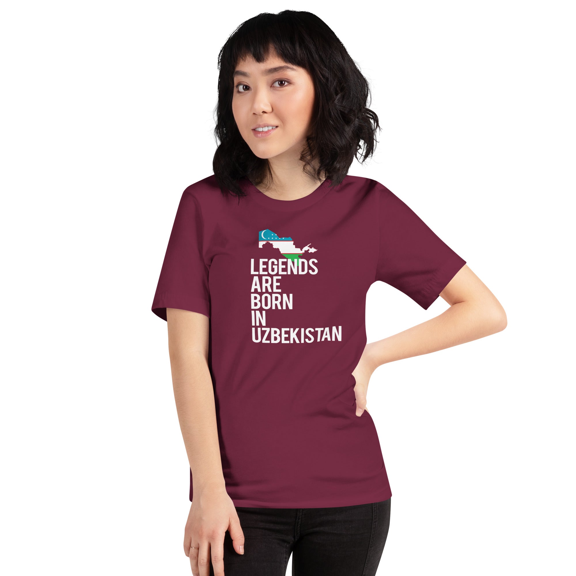 Legends are born in Uzbekistan Women's Shirt-Teelime | shirts-hoodies-mugs