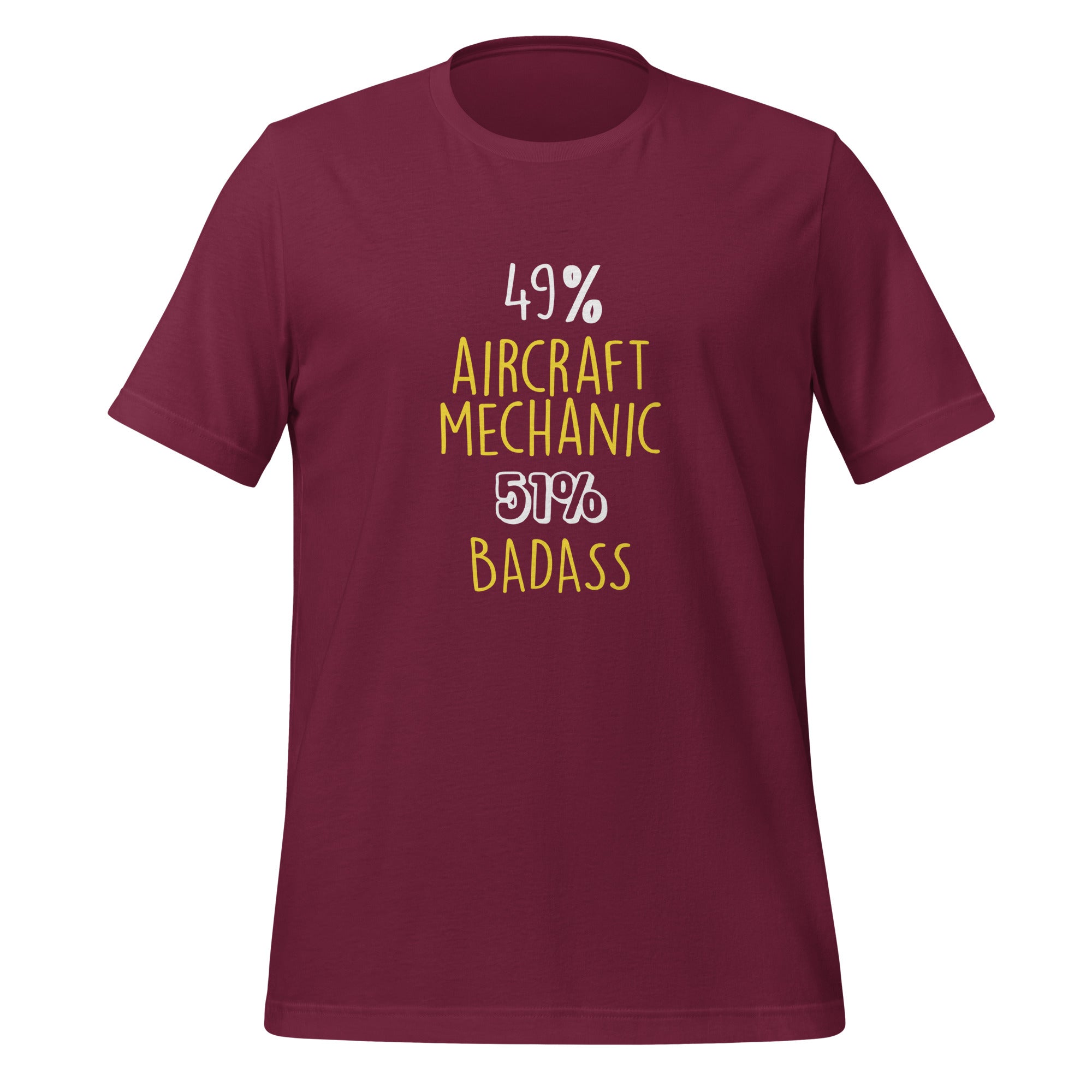 49% Aircraft Mechanic 51% Badass Unisex t-shirt-Teelime | shirts-hoodies-mugs