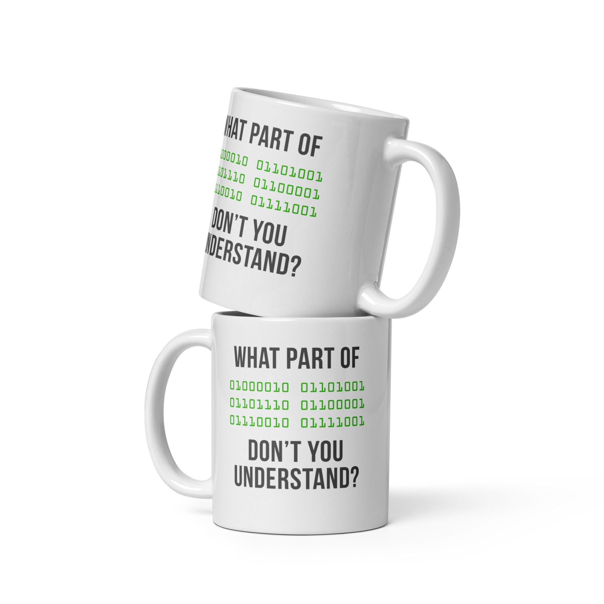 Binary Code White glossy mug-Teelime | shirts-hoodies-mugs