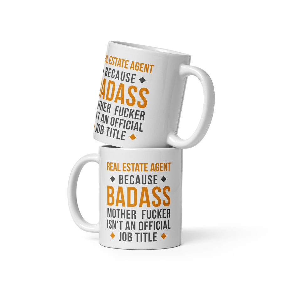 Badass Real Estate Agent White glossy mug-Teelime | shirts-hoodies-mugs