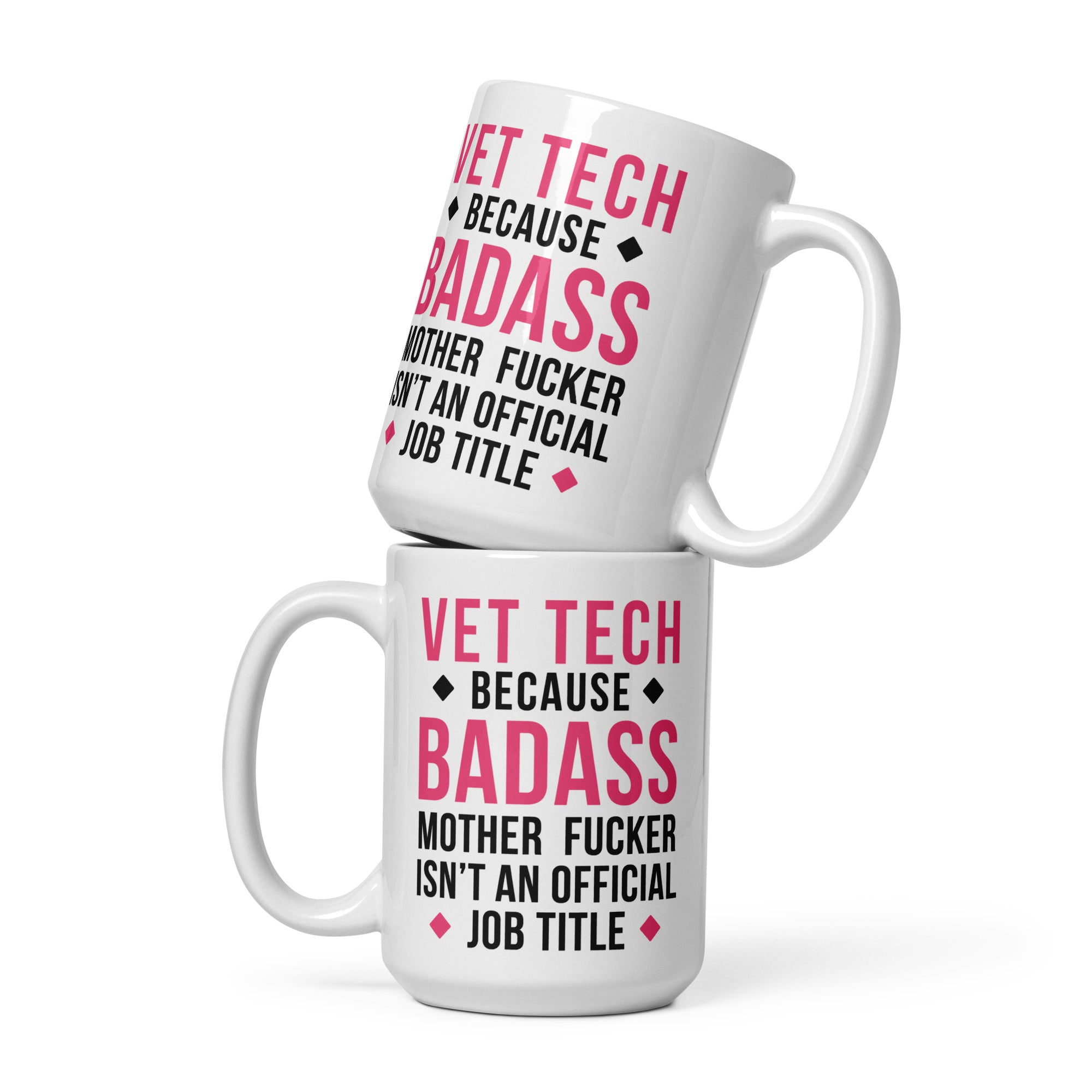 Badass Vet Tech White glossy mug-Teelime | shirts-hoodies-mugs