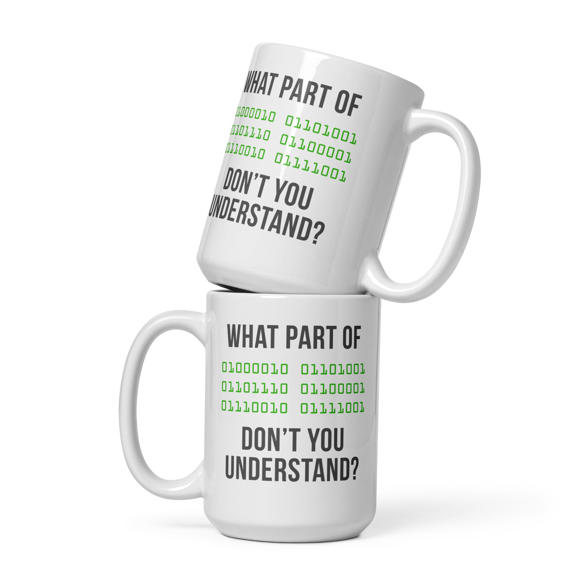 Binary Code White glossy mug-Teelime | shirts-hoodies-mugs