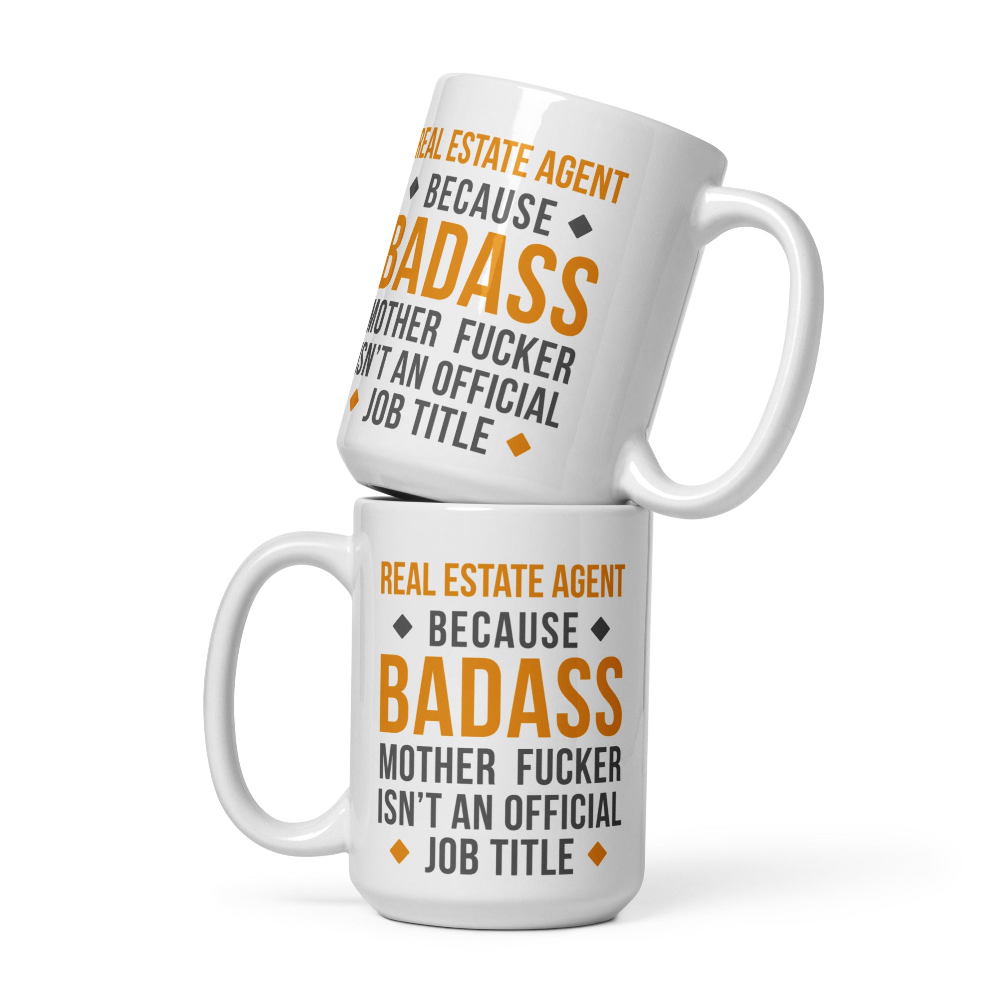 Badass Real Estate Agent White glossy mug-Teelime | shirts-hoodies-mugs