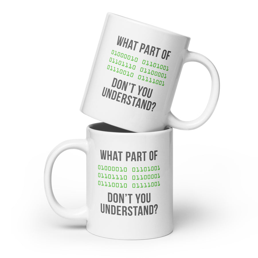 Binary Code White glossy mug-Teelime | shirts-hoodies-mugs