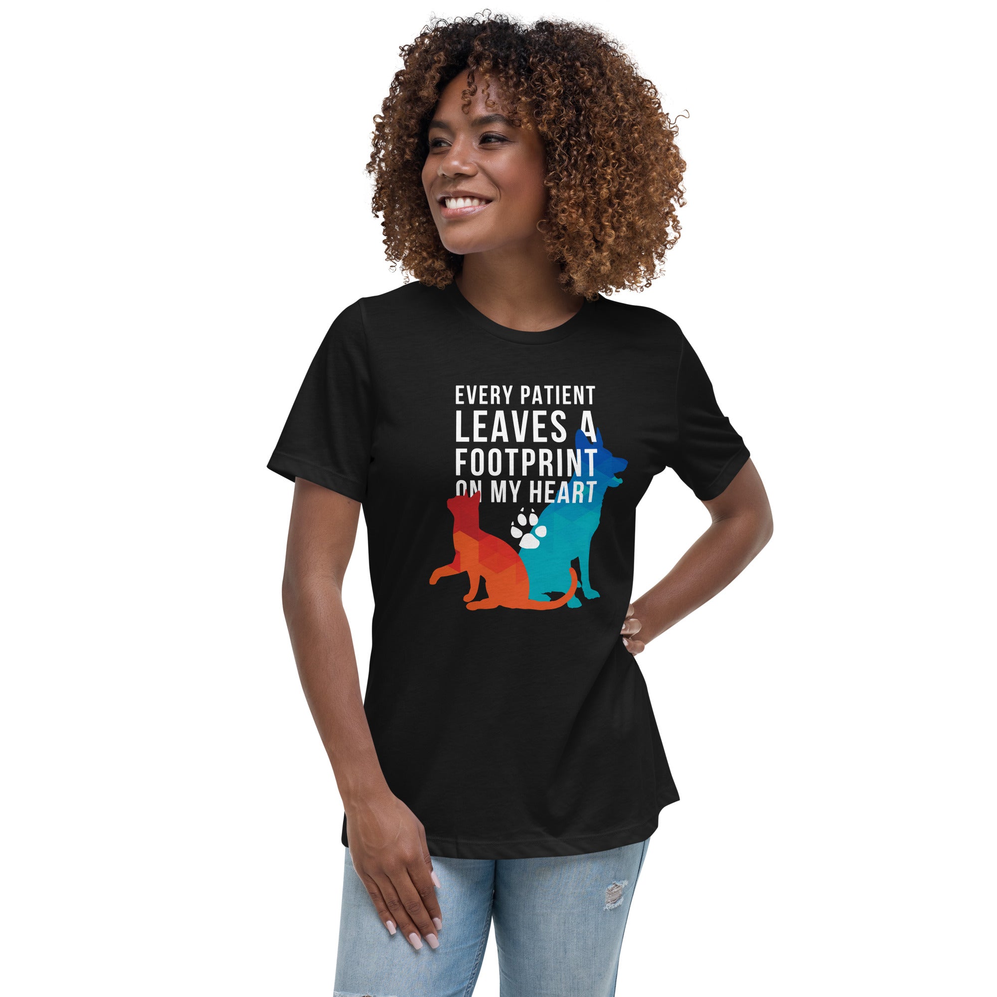 Every patient leaves a pawprint on my heart Women's T-Shirt-Teelime | shirts-hoodies-mugs