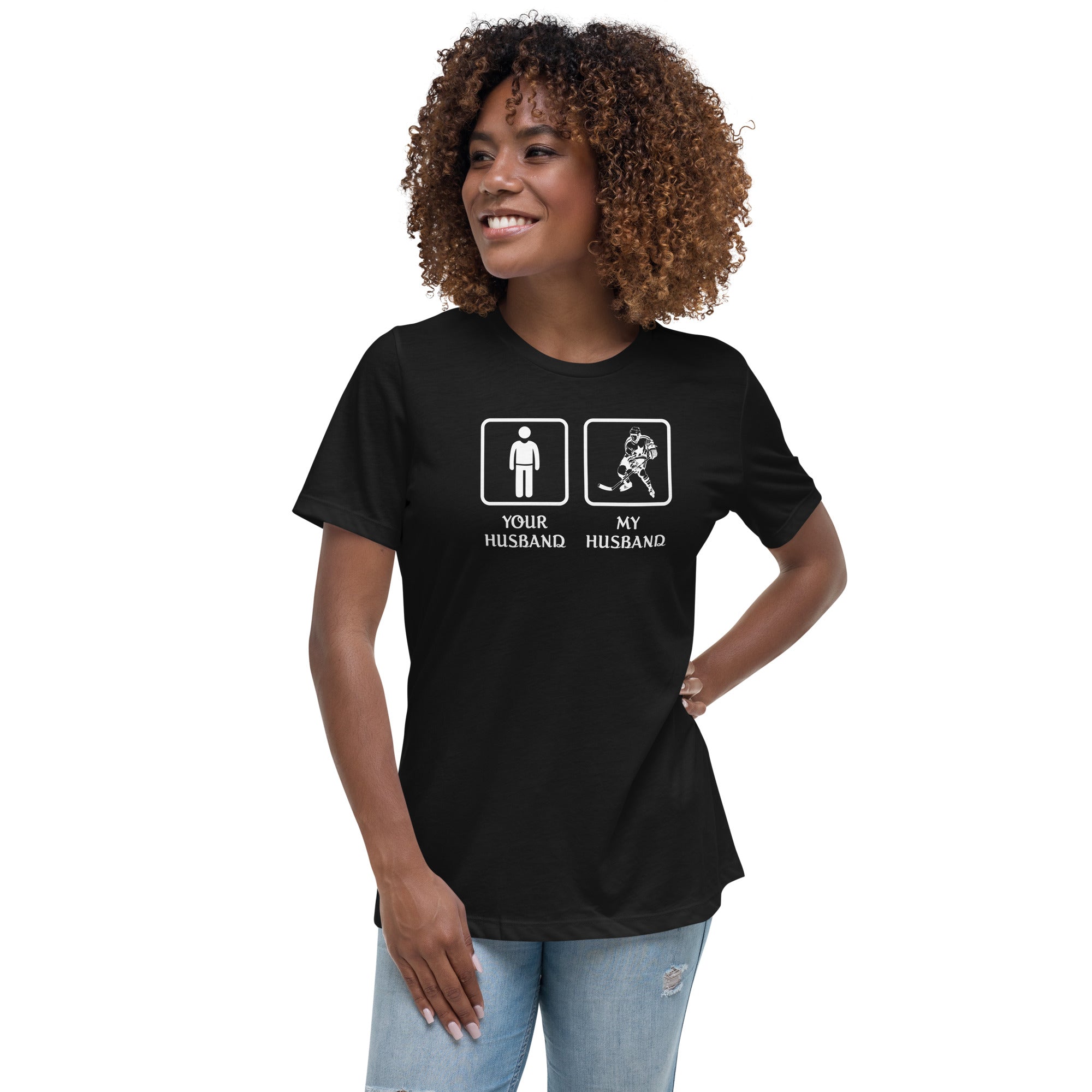Ice Hockey Player - Your husband My husband Women's T-Shirt-Teelime | shirts-hoodies-mugs