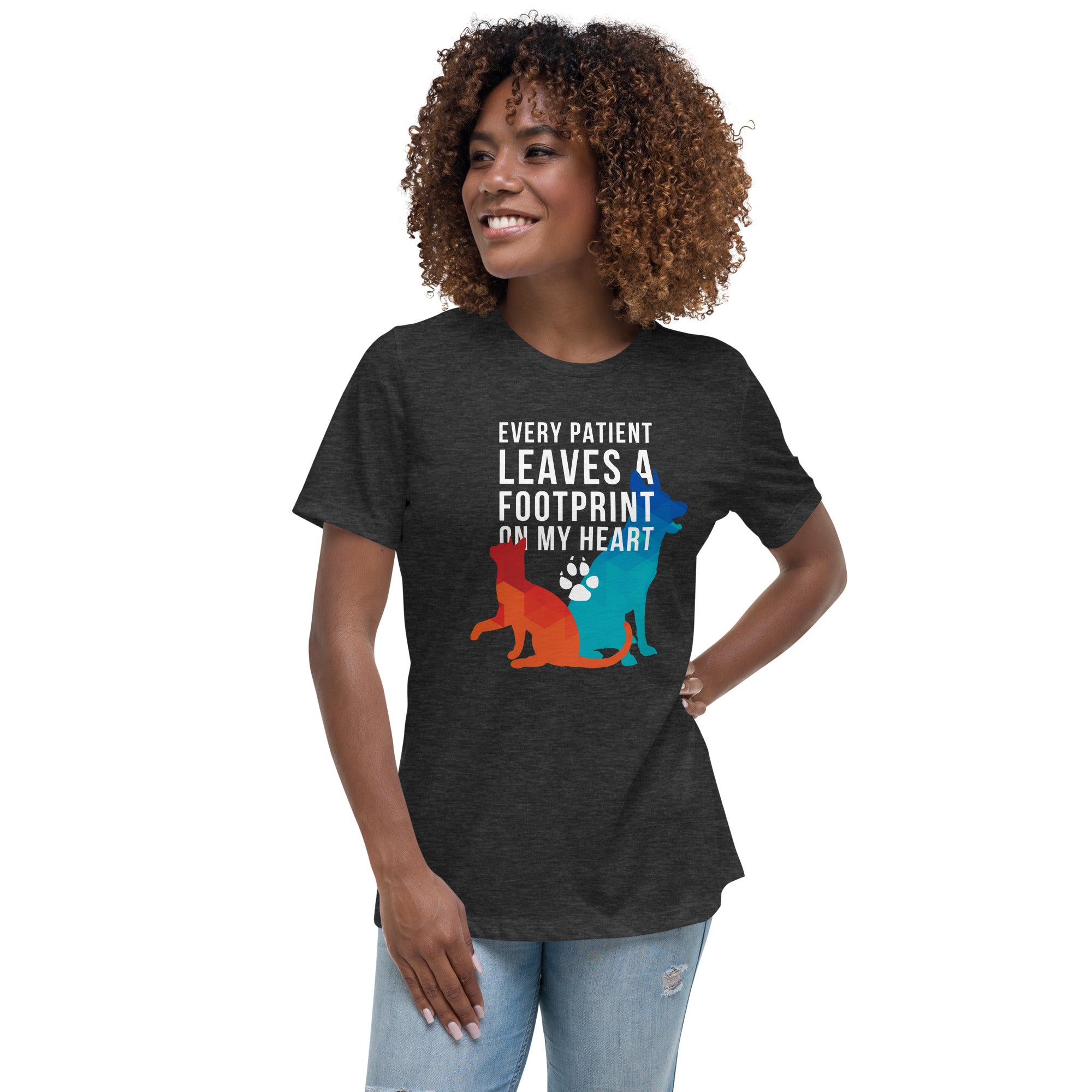Every patient leaves a pawprint on my heart Women's T-Shirt-Teelime | shirts-hoodies-mugs